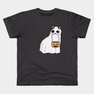 Catoween Black Cat Ghost Kids T-Shirt